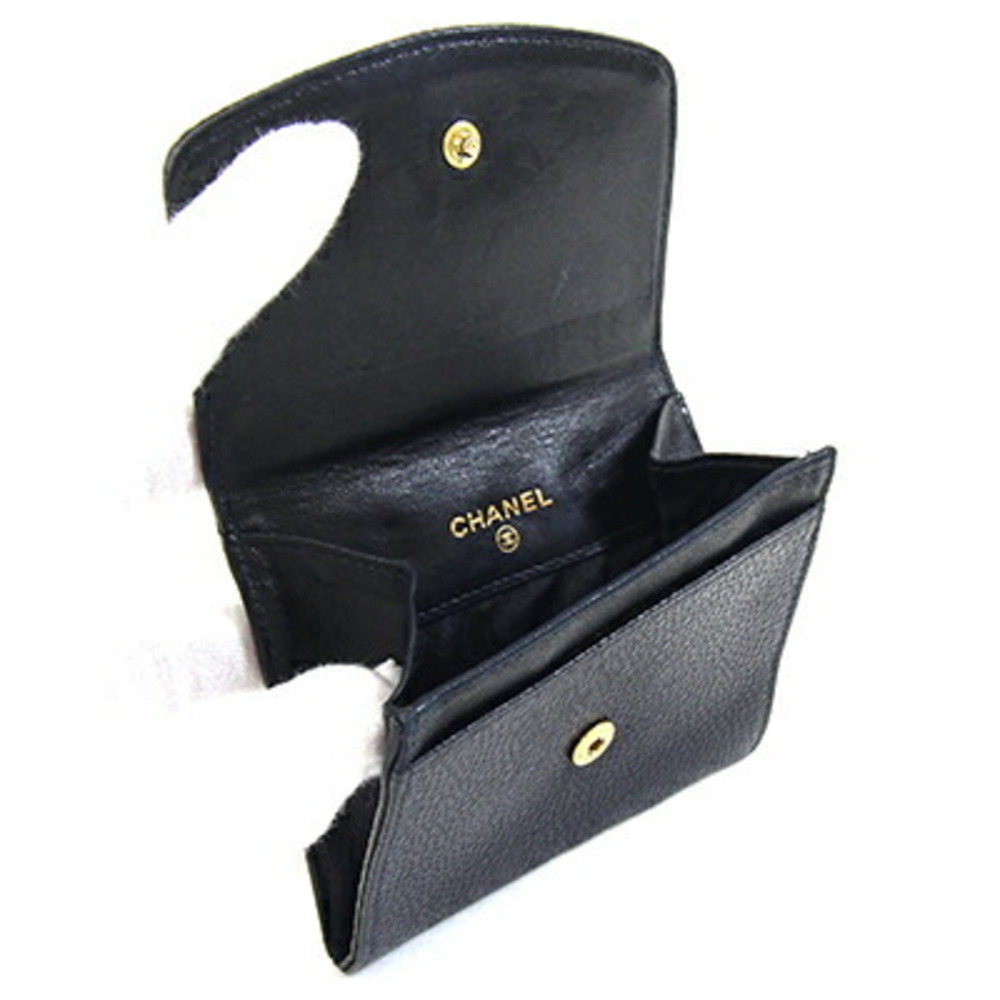 CHANEL Authentic Black Caviar Leather Logo Wallet - Picture 3 of 10